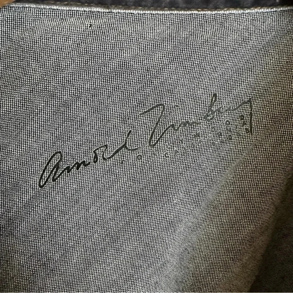 Arnold Zimberg‎ Mens Medium Gingham Check button up shirt blue gray western grey